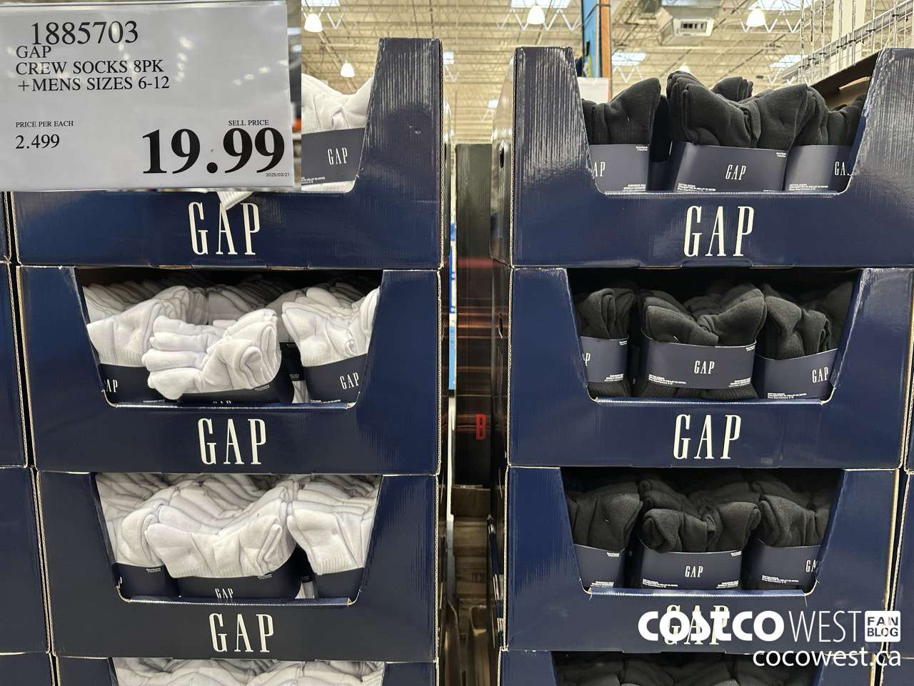 1885703 GAP CREW SOCKS 8PK MENS SIZES 6-12 $19.99