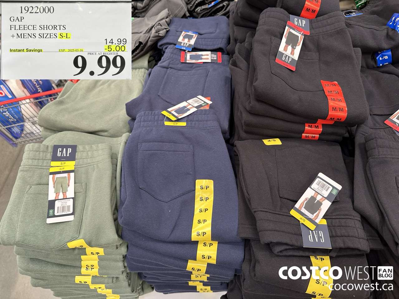 1922000 GAP FLEECE SHORTS MENS SIZES S-L ($5.00 INSTANT SAVINGS EXPIRES ON 2025-03-16) $9.99