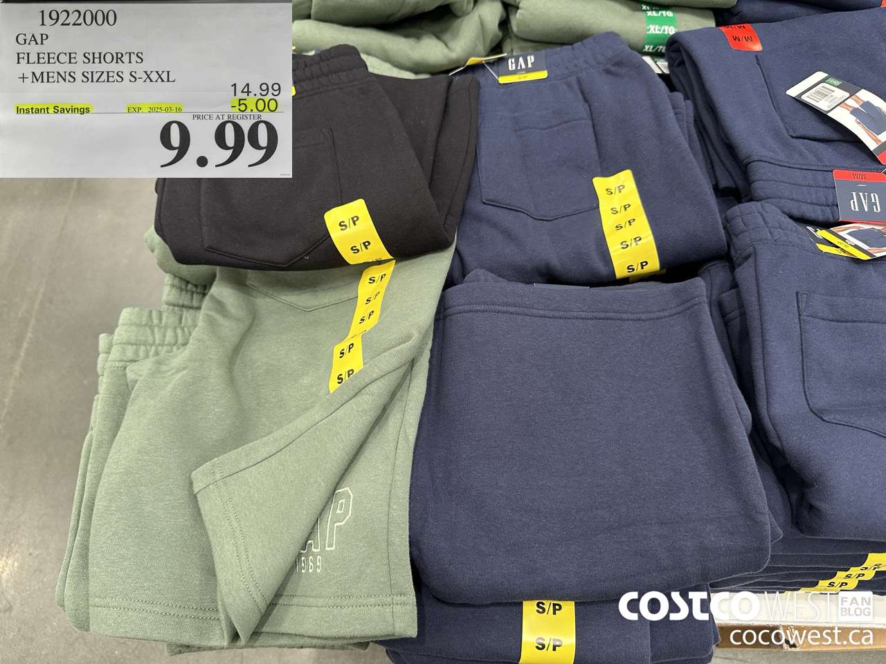 1922000 GAP FLEECE SHORTS MENS SIZES S-XXL ($5.00 INSTANT SAVINGS EXPIRES ON 2025-03-16) $9.99