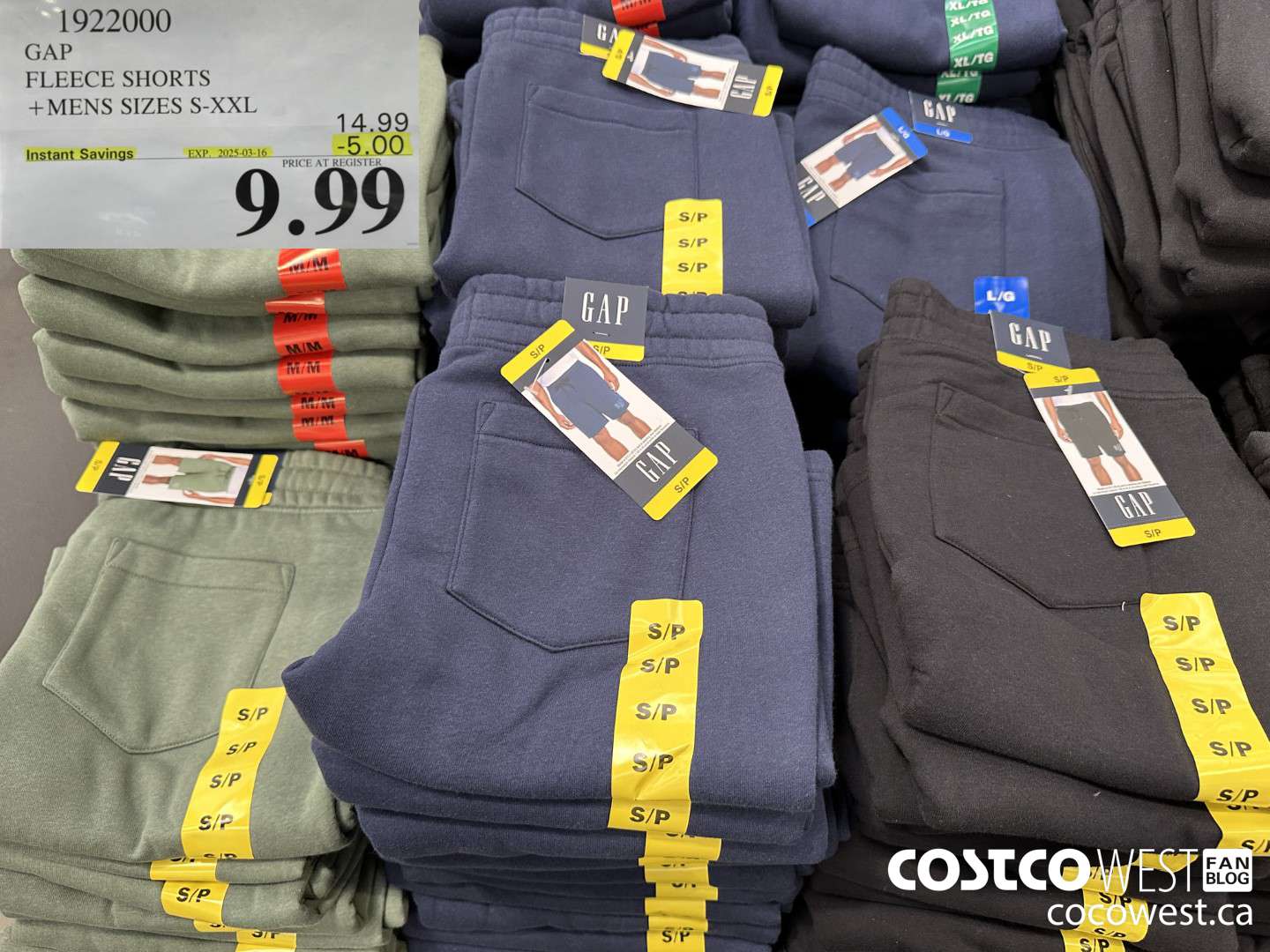 1922000 GAP FLEECE SHORTS MENS SIZES S-XXL ($5.00 INSTANT SAVINGS EXPIRES ON 2025-03-16) $9.99