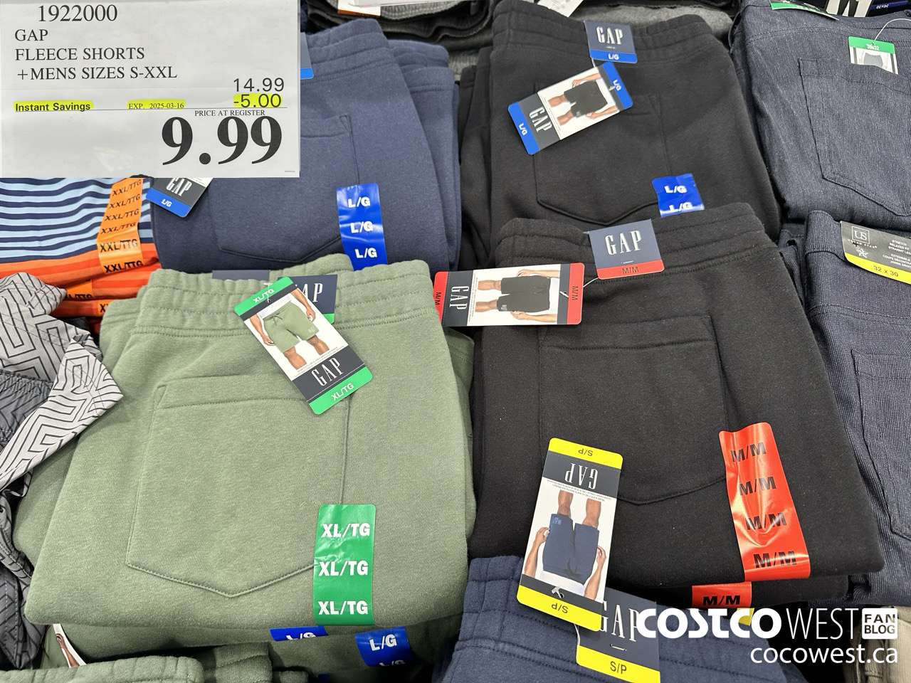 1922000 GAP FLEECE SHORTS MENS SIZES S-XXL ($5.00 INSTANT SAVINGS EXPIRES ON 2025-03-16) $9.99