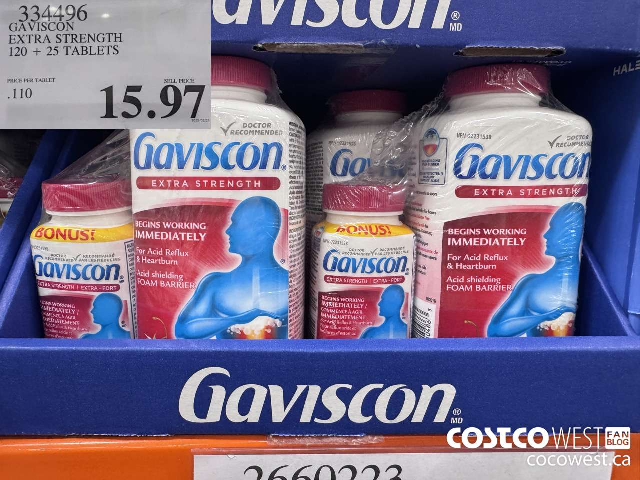 334496 GAVISCON EXTRA STRENGTH 120 + 25 TABLETS $15.97