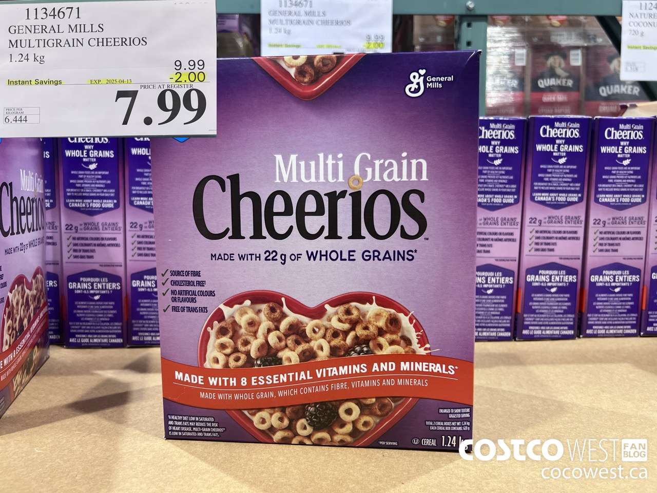 1134671 GENERAL MILLS MULTIGRAIN CHEERIOS 1.24 kg ($2.00 INSTANT SAVINGS EXPIRES ON 2025-04-13) $7.99