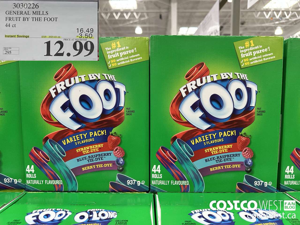 3030226 GENERAL MILLS FRUIT BY THE FOOT 44 ct ($3.50 INSTANT SAVINGS EXPIRES ON 2025-03-16) $12.99