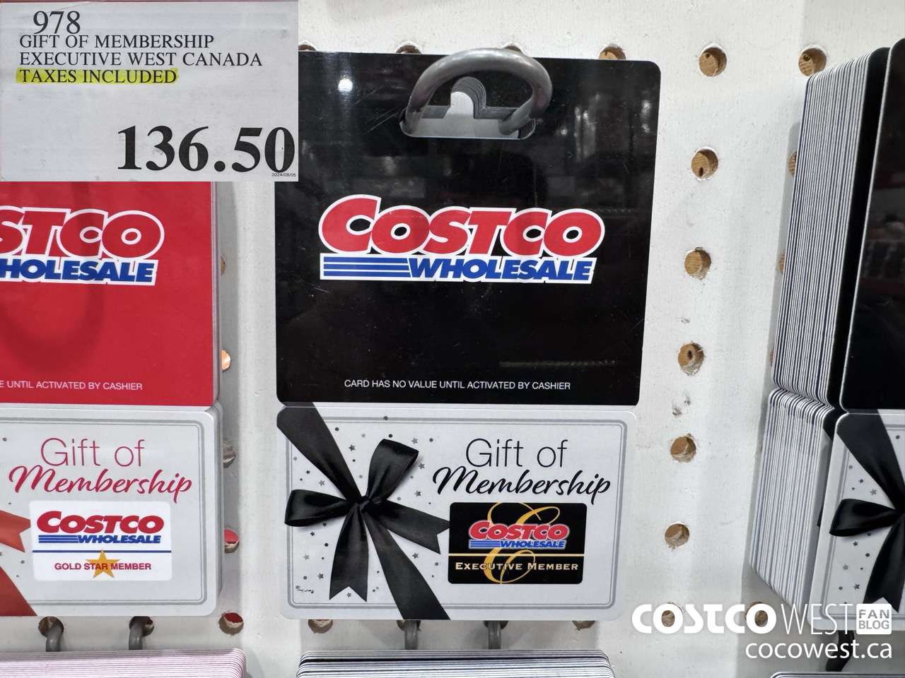 978 GIFT OF MEMBERSHIP EXECUTIVE WEST CANADA TAXES INCLUDED $136.50