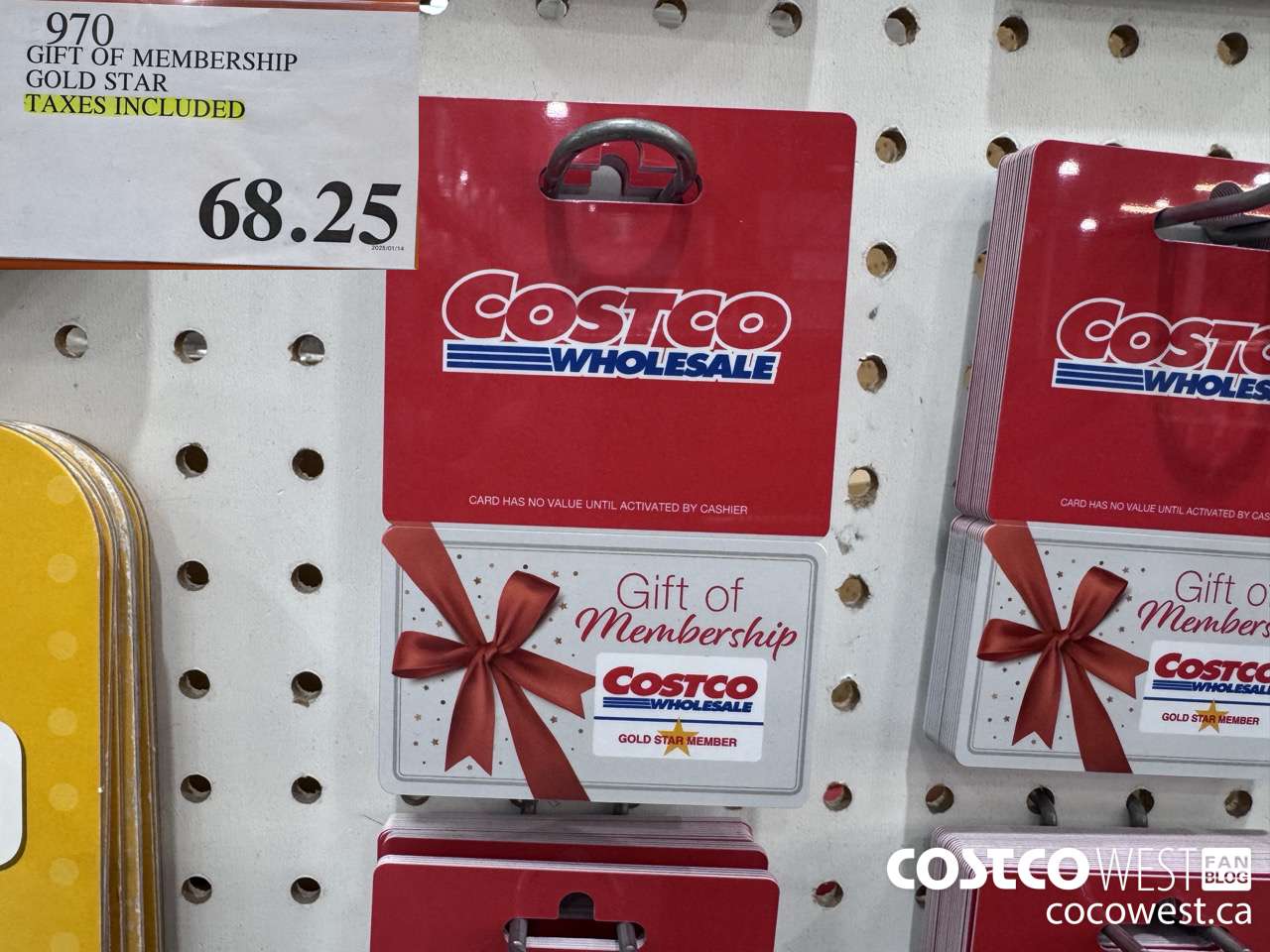 970 GIFT OF MEMBERSHIP GOLD STAR WEST CANADA TAXES INCLUDED $68.25