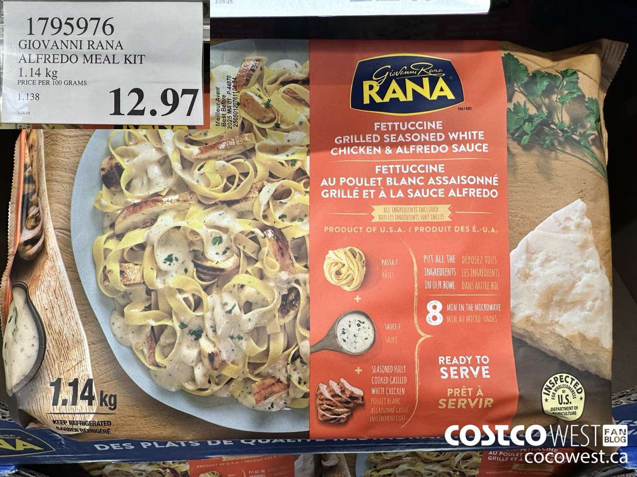 1795976 GIOVANNI RANA ALFREDO MEAL KIT 1.14KG $12.97