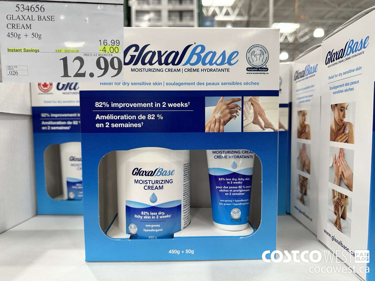534656 GLAXAL BASE CREAM 450g + 50 g ($4.00 INSTANT SAVINGS EXPIRES ON 2025-03-09) $12.99