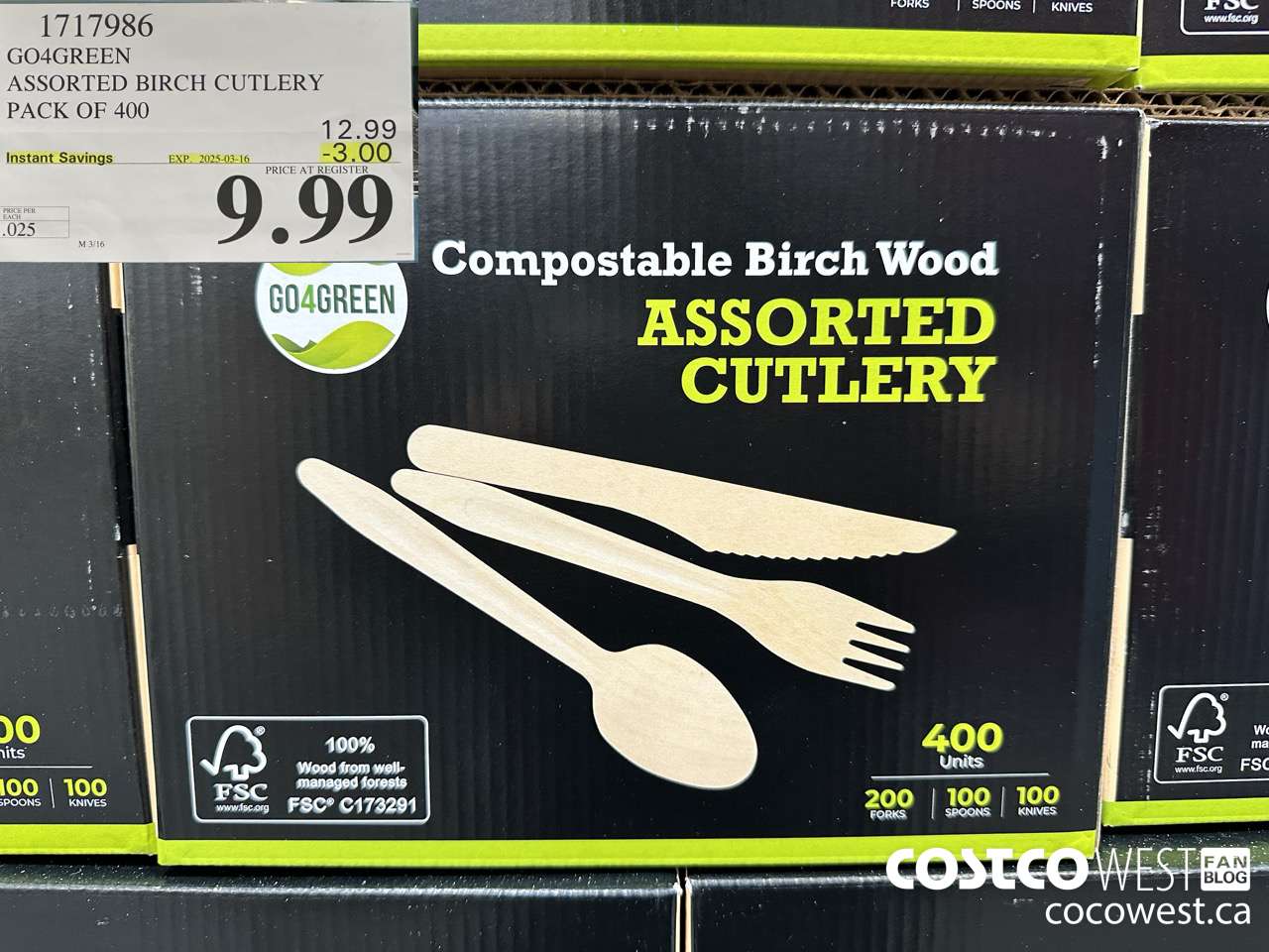 1717986 GO4GREEN ASSORTED BIRCH CUTLERY PACK OF 400 ($3.00 INSTANT SAVINGS EXPIRES ON 2025-03-16) $9.99