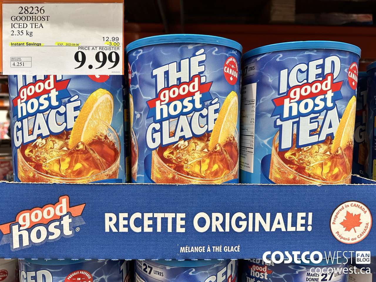 28236 GOODHOST ICED TEA 2.35 kg ($3.00 INSTANT SAVINGS EXPIRES ON 2025-04-06) $9.99