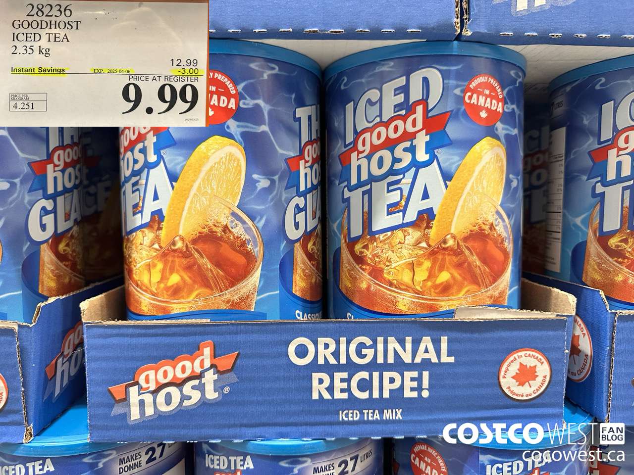 28236 GOODHOST ICED TEA 2.35 kg ($3.00 INSTANT SAVINGS EXPIRES ON 2025-04-06) $9.99