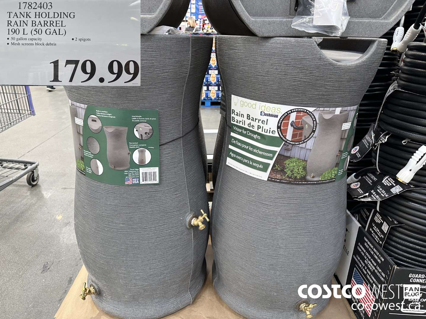 1782403 GOOD IDEAS RAIN BARREL 50 GL $179.99