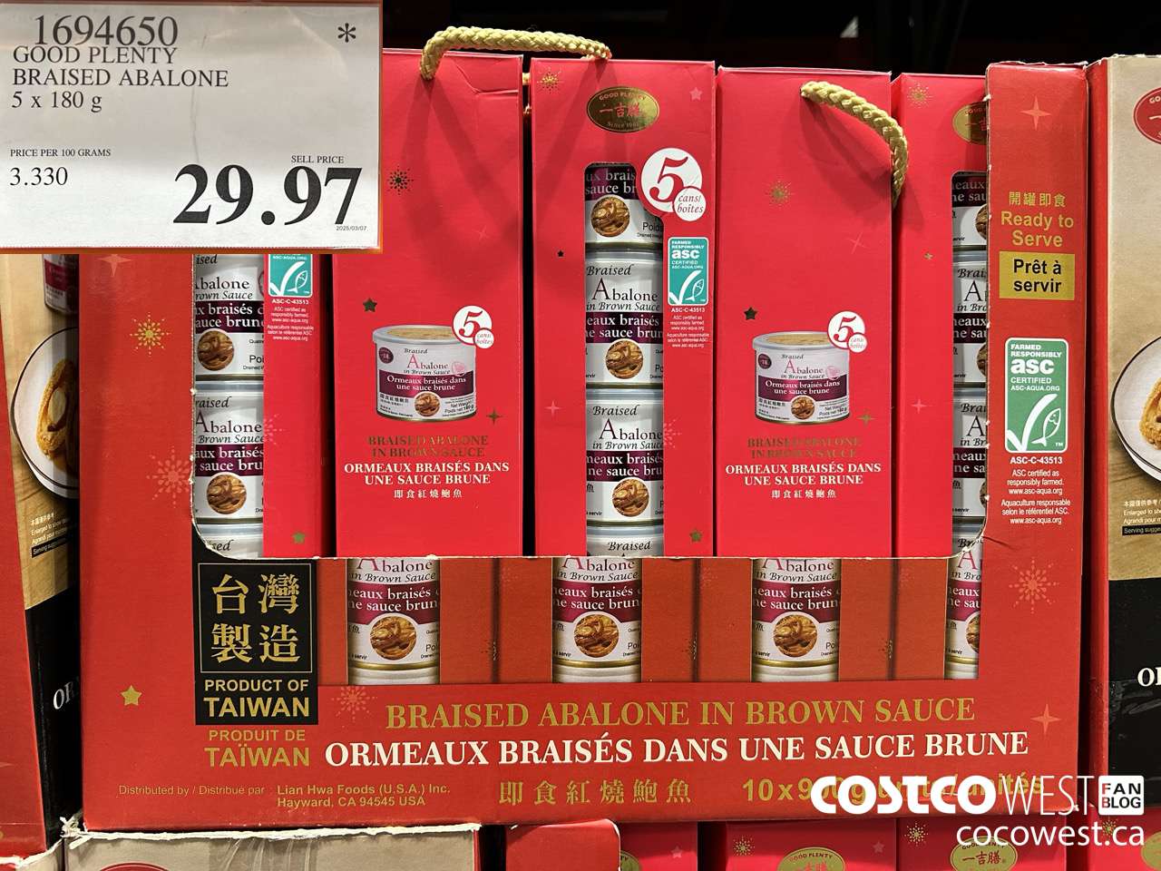 1694650 GOOD PLENTY BRAISED ABALONE 5 X 180G $29.97