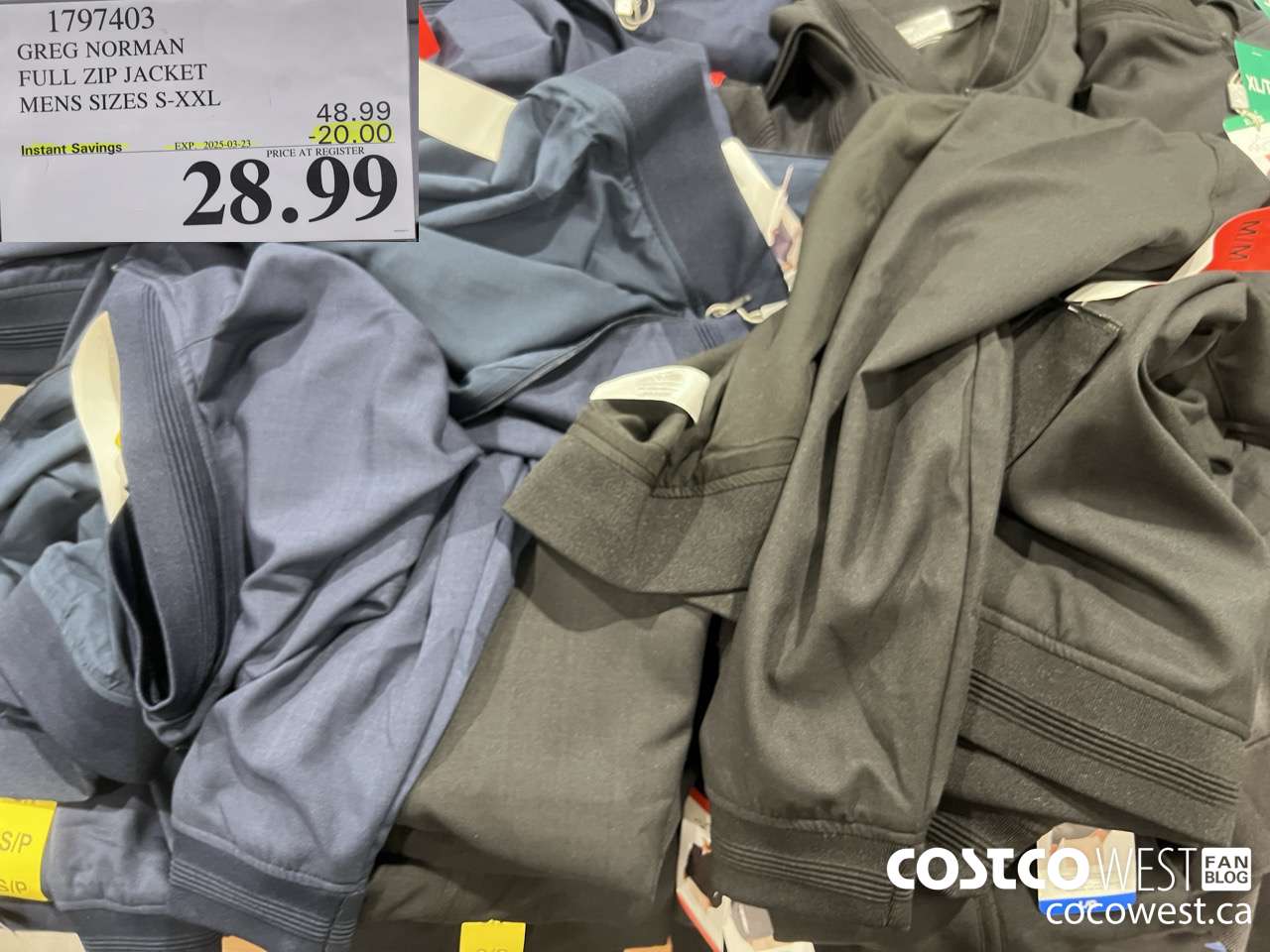 1797403 GREG NORMAN FULL ZIP JACKET MENS SIZES S-XXL ($20.00 INSTANT SAVINGS EXPIRES ON 2025-03-23) $28.99