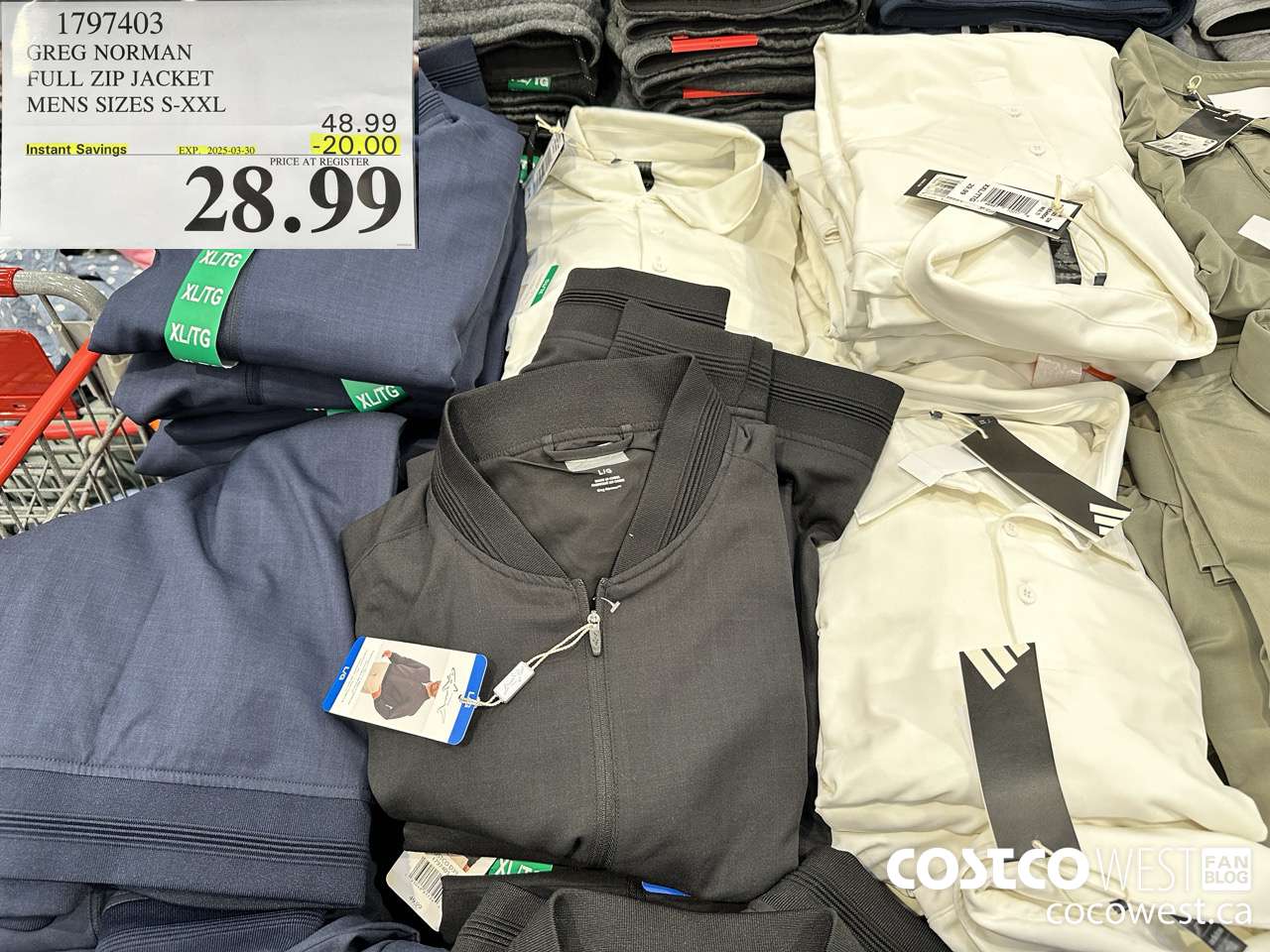 1797403 GREG NORMAN FULL ZIP JACKET MENS SIZES S-XXL ($20.00 INSTANT SAVINGS EXPIRES ON 2025-03-30) $28.99