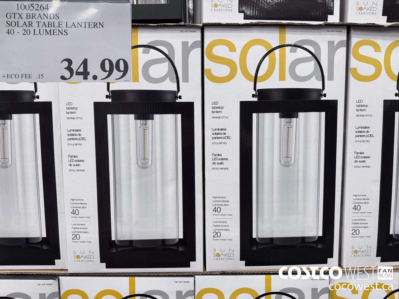 1005264 GTX BRANDS SOLAR TABLE LANTERN 40-20 LUMENS $34.99