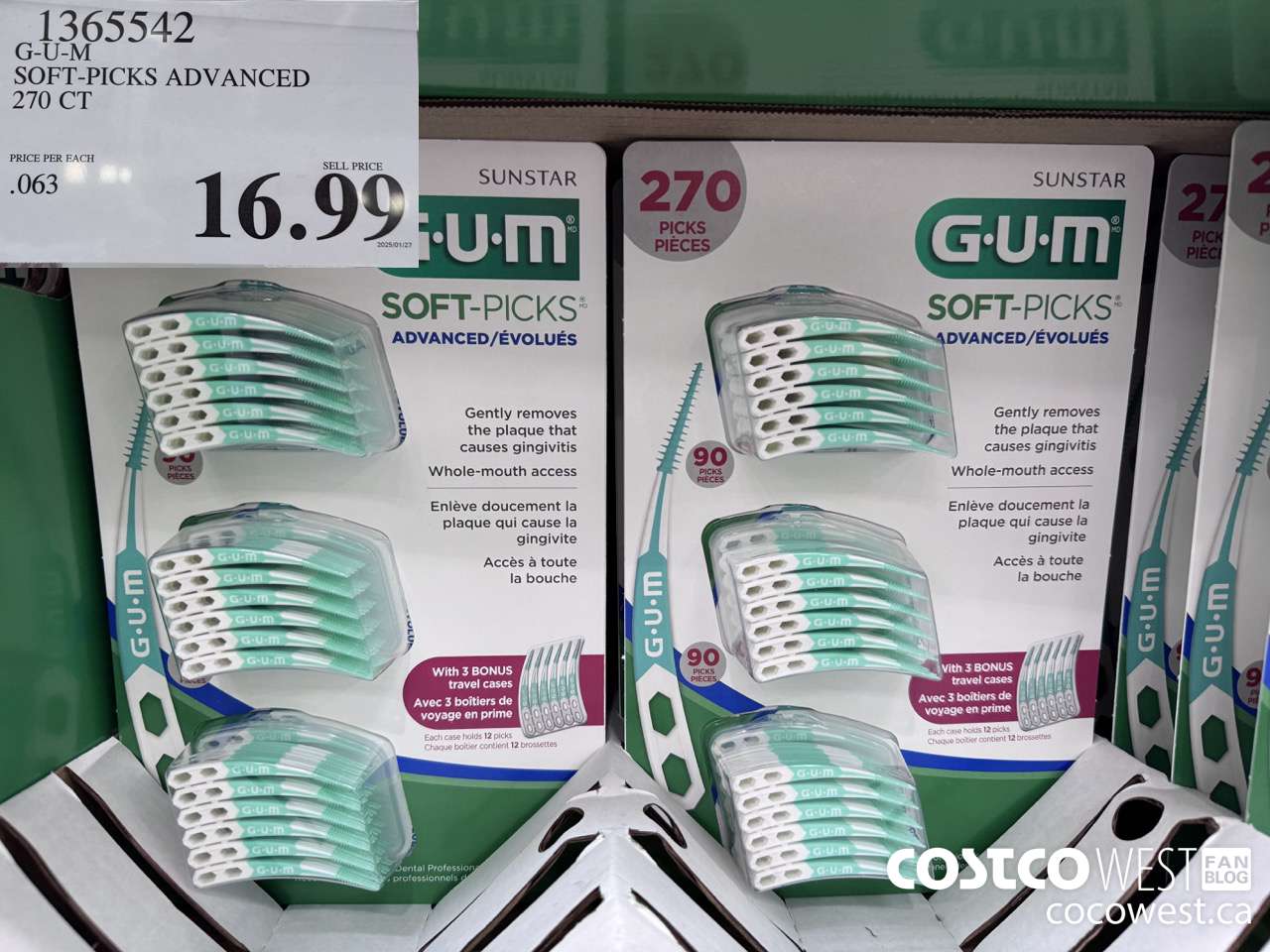 1365542 G-U-M SOFT-PICKS ADVANCED 270 CT $16.99