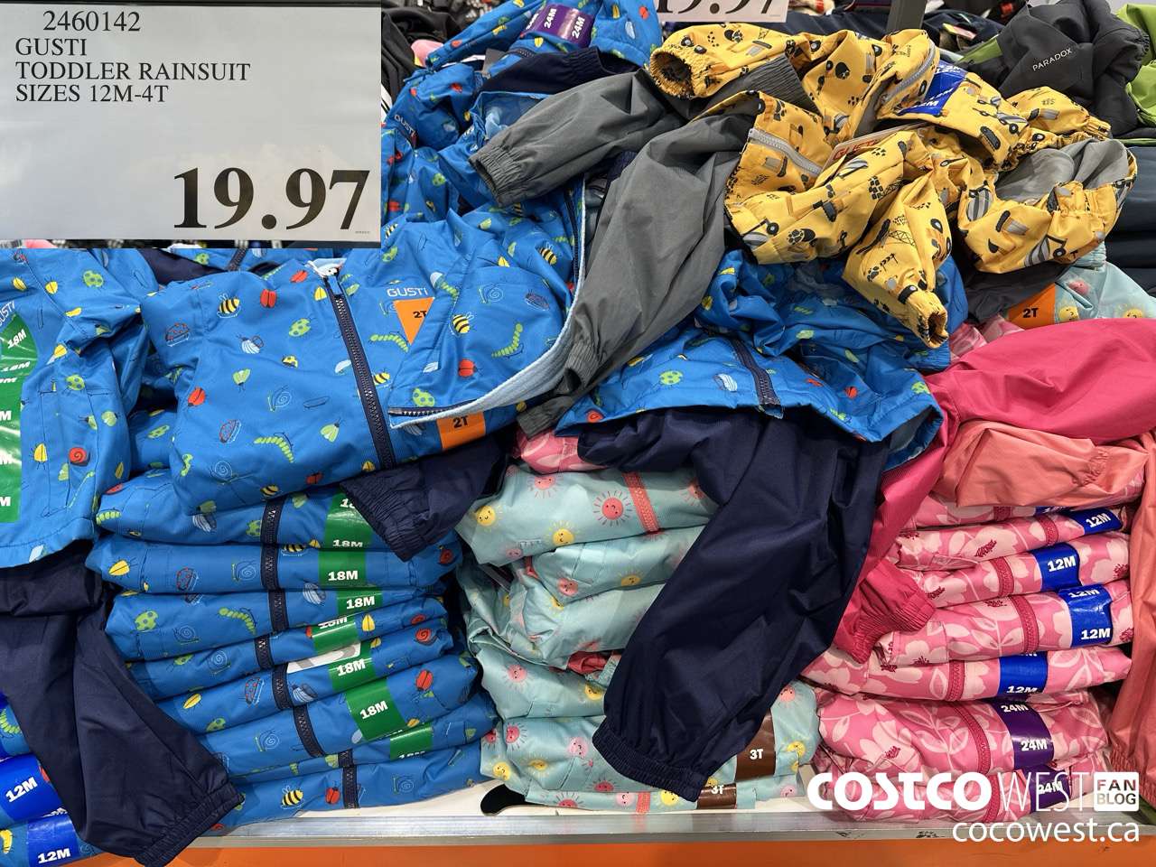 2460142 GUSTI TODDLER RAINSUIT SIZES 12M-3T $19.97