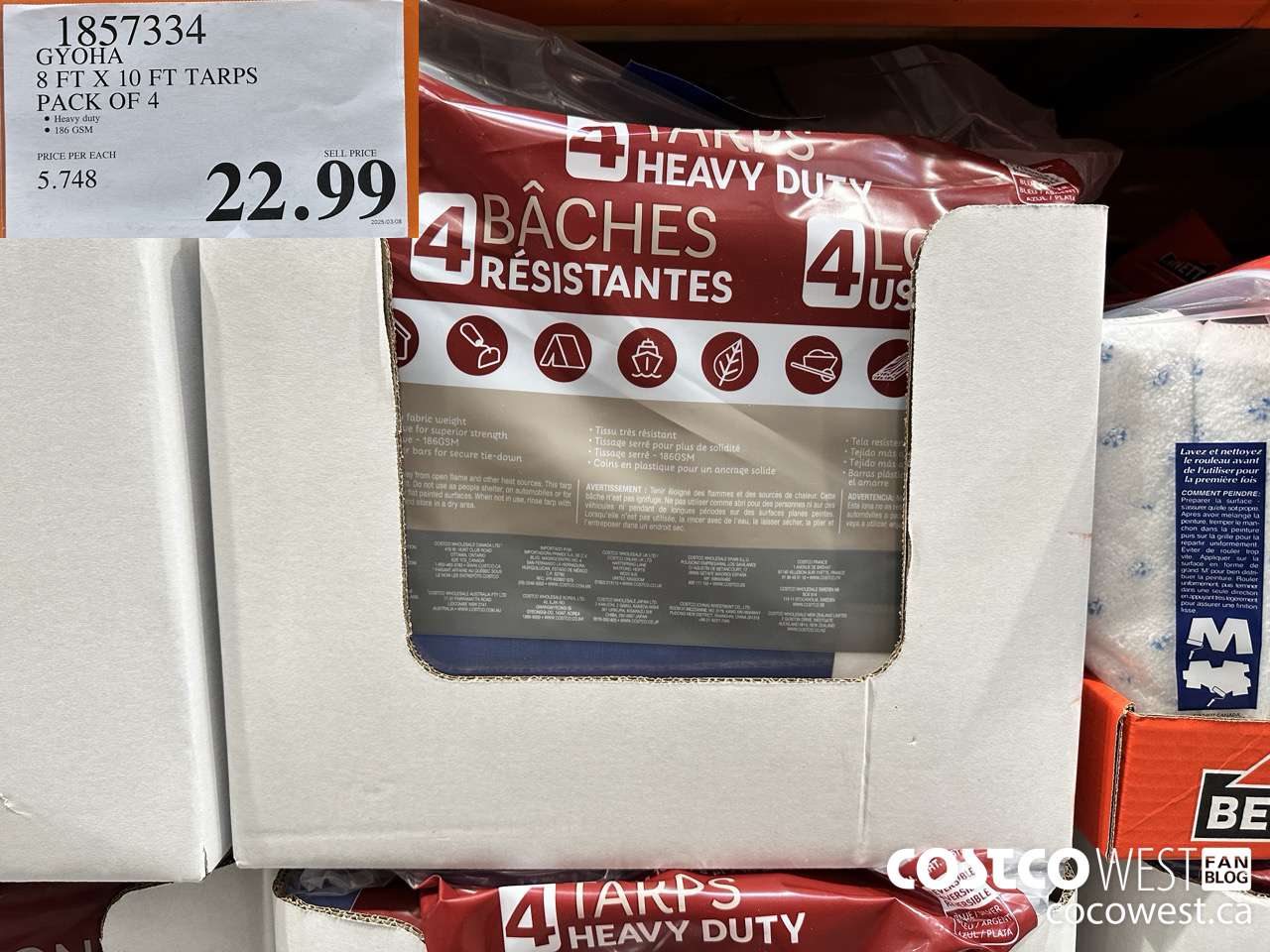 1857334 GYOHA 8FT X 10FT TARPS PACK OF 4 $22.99