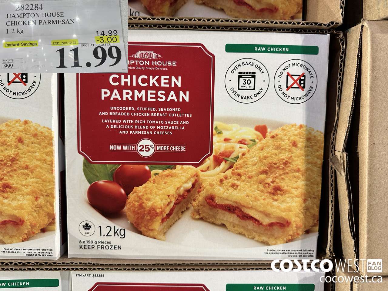 282284 HAMPTON HOUSE CHICKEN PARMESAN 1.2 kg ($3.00 INSTANT SAVINGS EXPIRES ON 2025-03-02) $11.99
