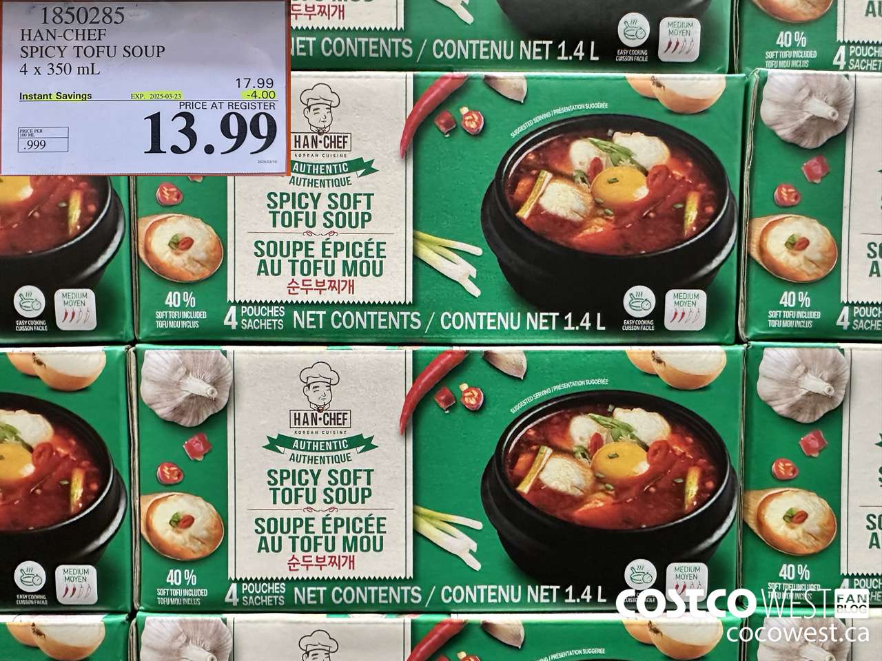 1850285 HAN-CHEF SPICY TOFU SOUP 4 X 350ML ($4.00 INSTANT SAVINGS EXPIRES ON 2025-03-23) $13.99