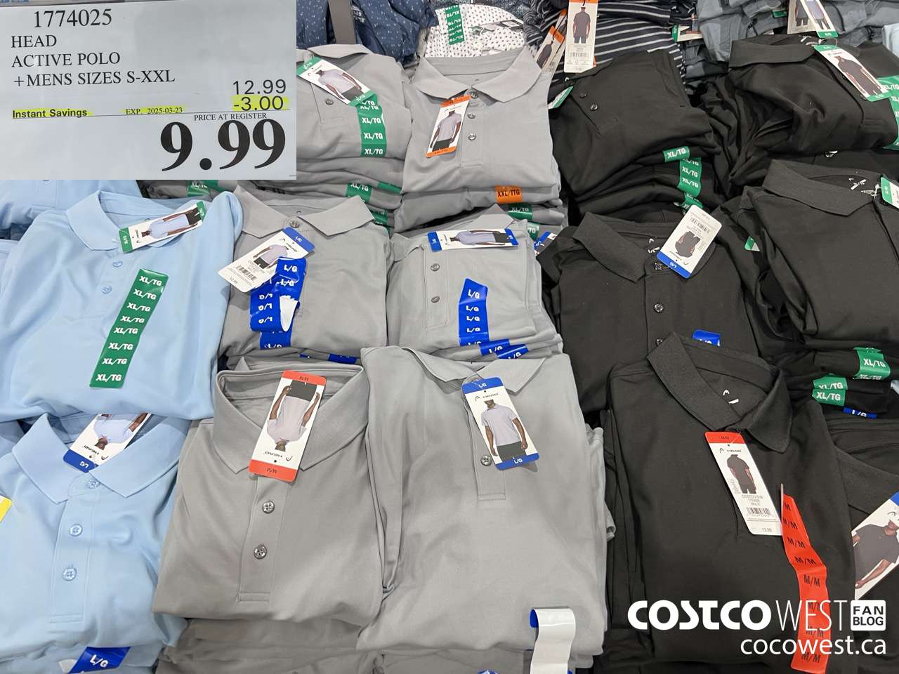 1774025 HEAD ACTIVE POLO MENS SIZES S-XXL ($3.00 INSTANT SAVINGS EXPIRES ON 2025-03-23) $9.99