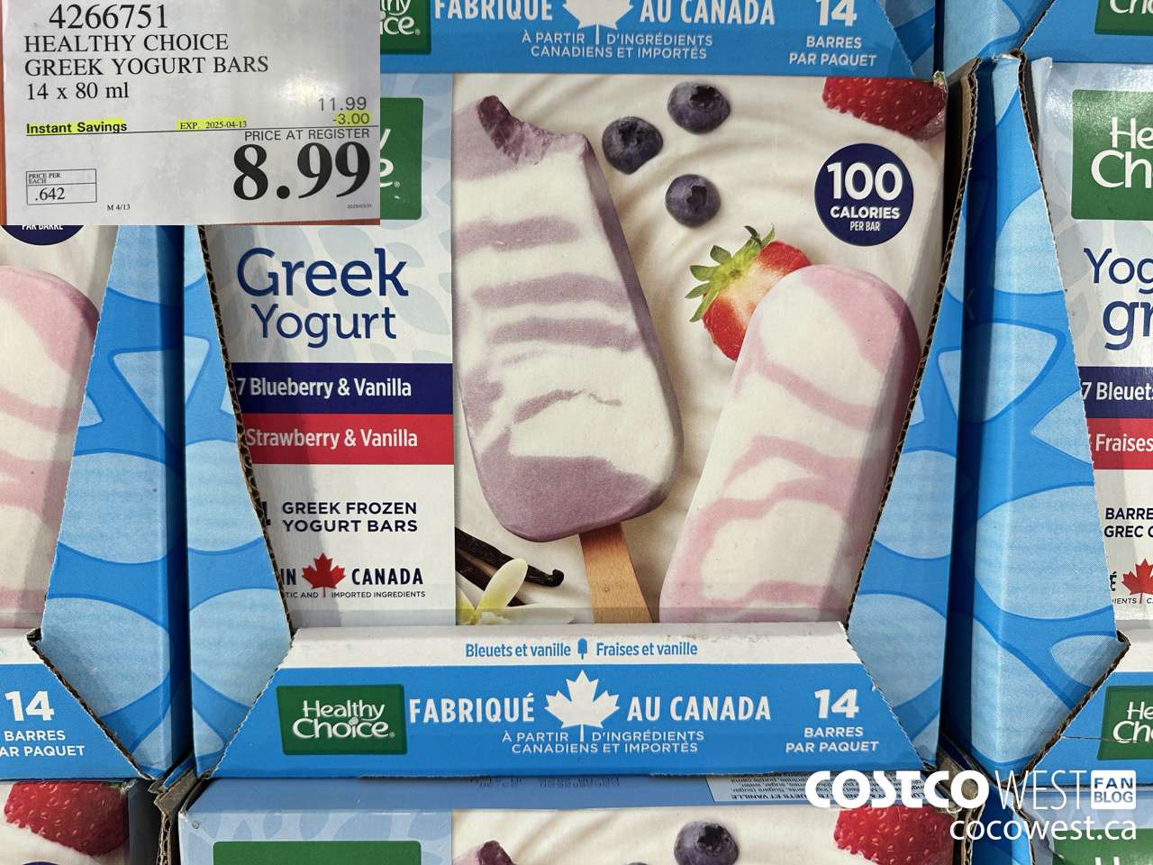 4266751 HEALTHY CHOICE GREEK YOGURT BARS 14 x 80 ml ($3.00 INSTANT SAVINGS EXPIRES ON 2025-04-13) $8.99