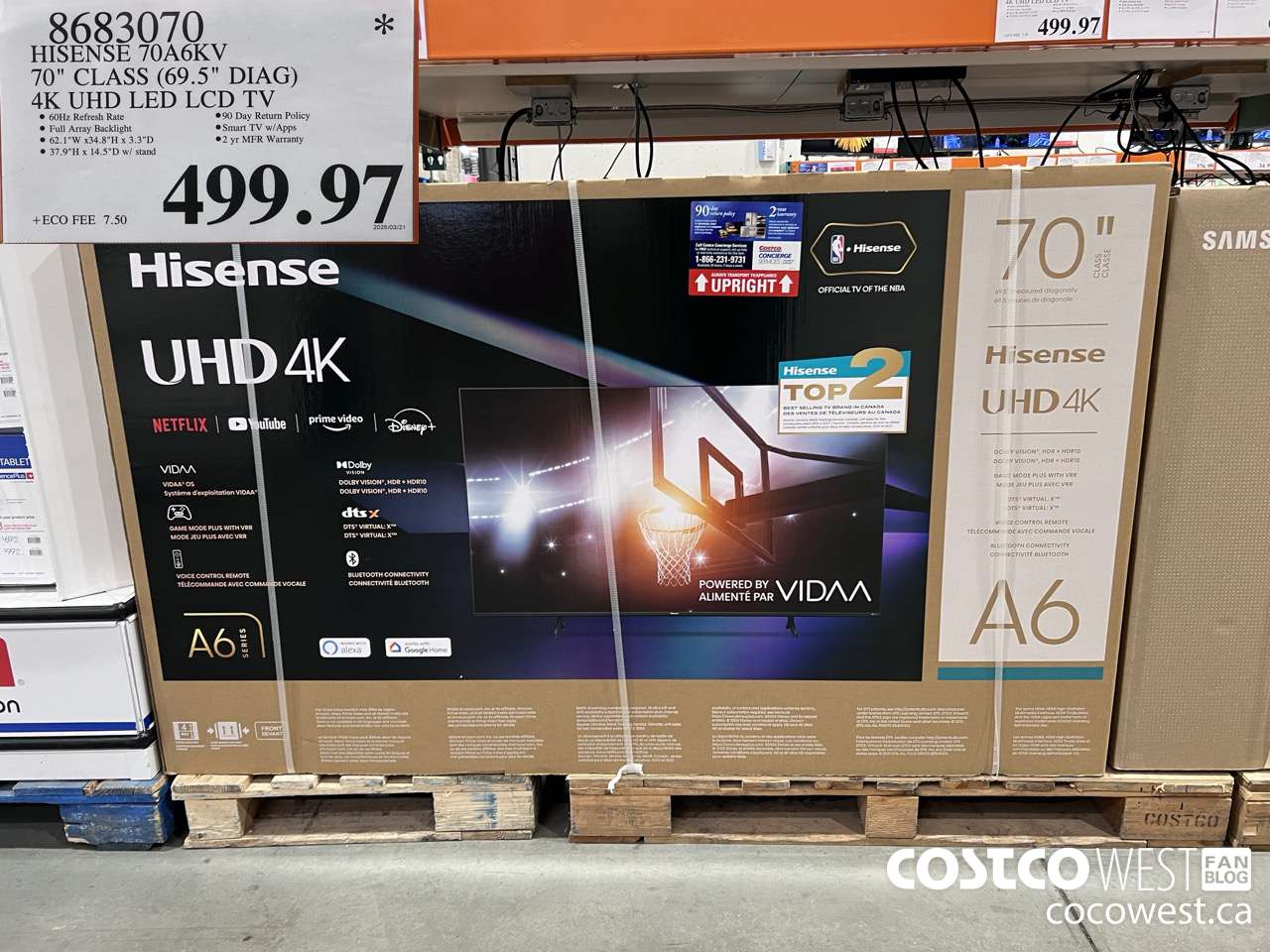 8683070 HISENSE 70A6KV 70