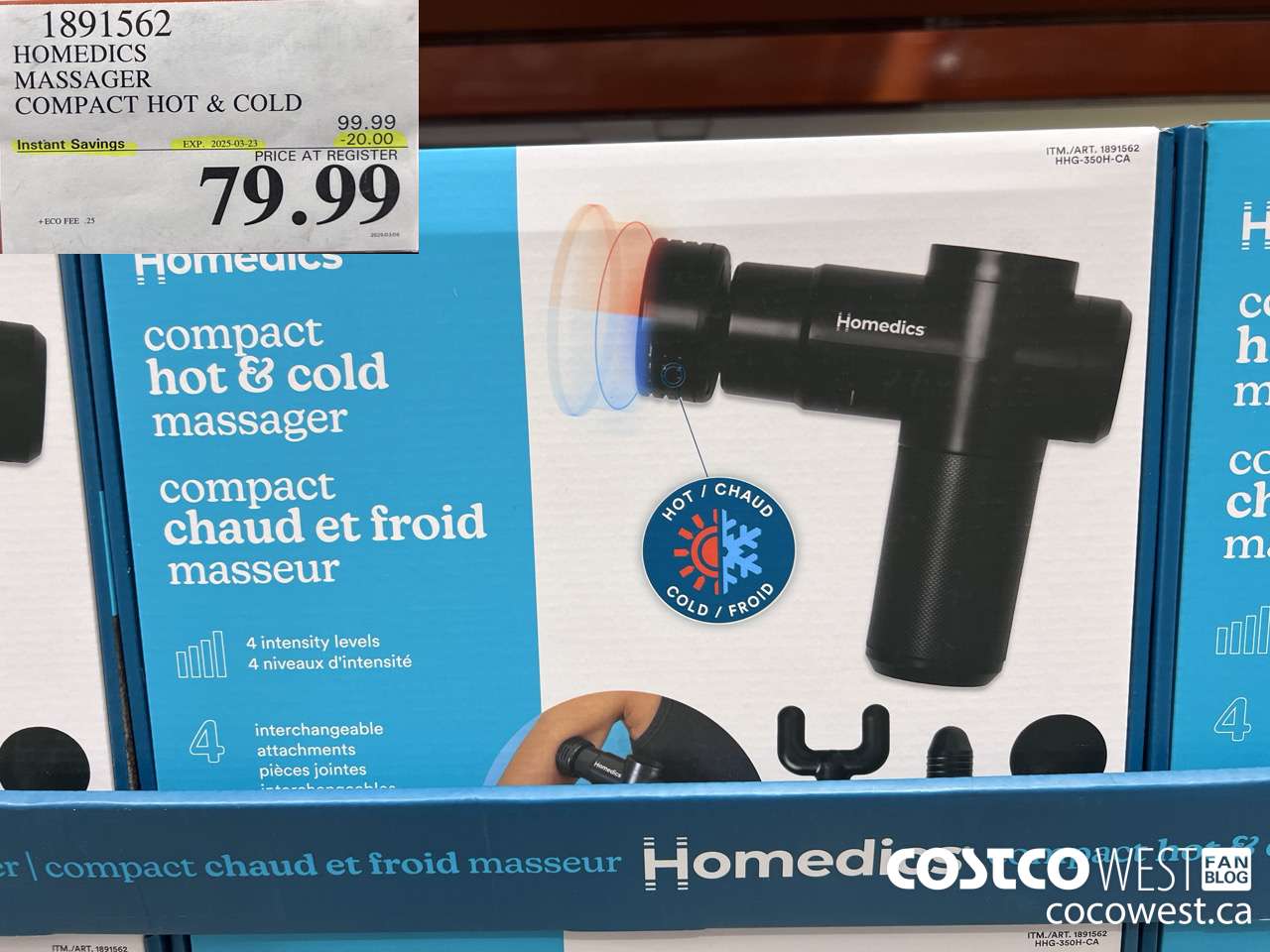 1891562 HOMEDICS MASSAGER COMPACT HOT & COLD ($20.00 INSTANT SAVINGS EXPIRES ON 2025-03-23) $79.99