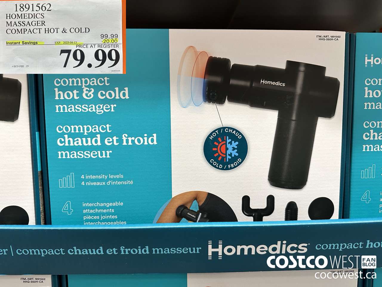 1891562 HOMEDICS MASSAGER COMPACT HOT & COLD ($20.00 INSTANT SAVINGS EXPIRES ON 2025-04-13) $79.99