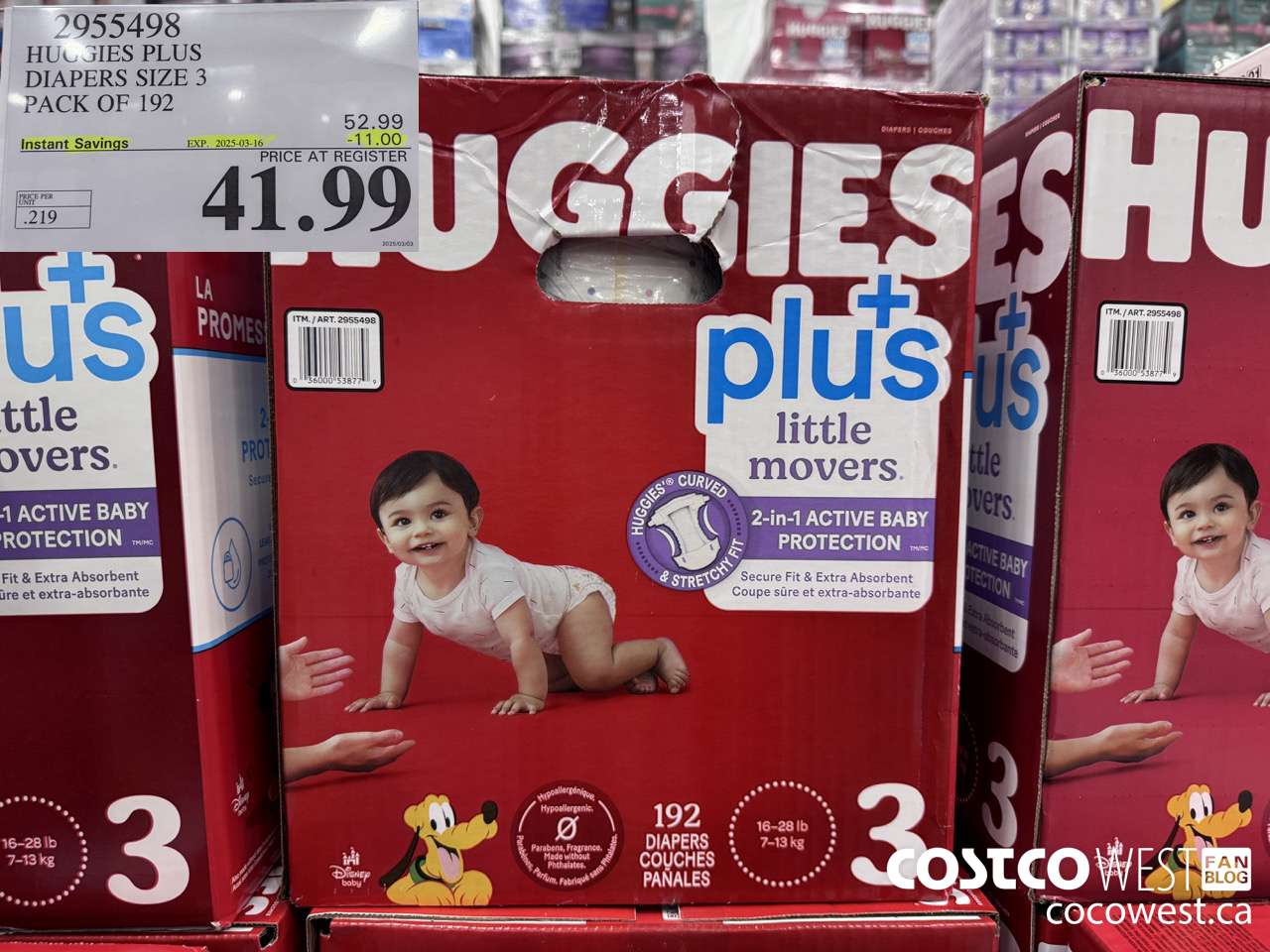 2955498 HUGGIES LITTLE MOVERS DIAPERS SIZE 3 PACK OF 192 ($11.00 INSTANT SAVINGS EXPIRES ON 2024-10-06) $41.99