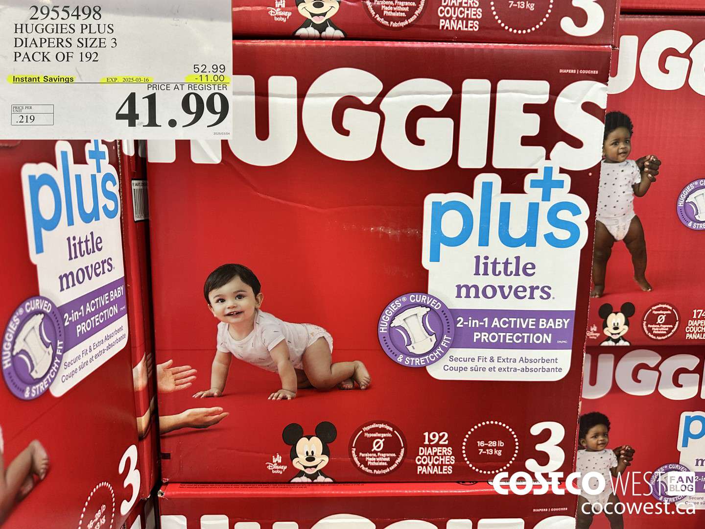 2955498 HUGGIES LITTLE MOVERS DIAPERS SIZE 3 PACK OF 192 ($11.00 INSTANT SAVINGS EXPIRES ON 2024-10-06) $41.99