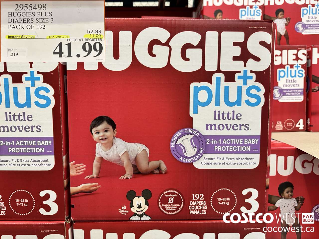2955498 HUGGIES LITTLE MOVERS DIAPERS SIZE 3 PACK OF 192 ($11.00 INSTANT SAVINGS EXPIRES ON 2025-03-16) $41.99