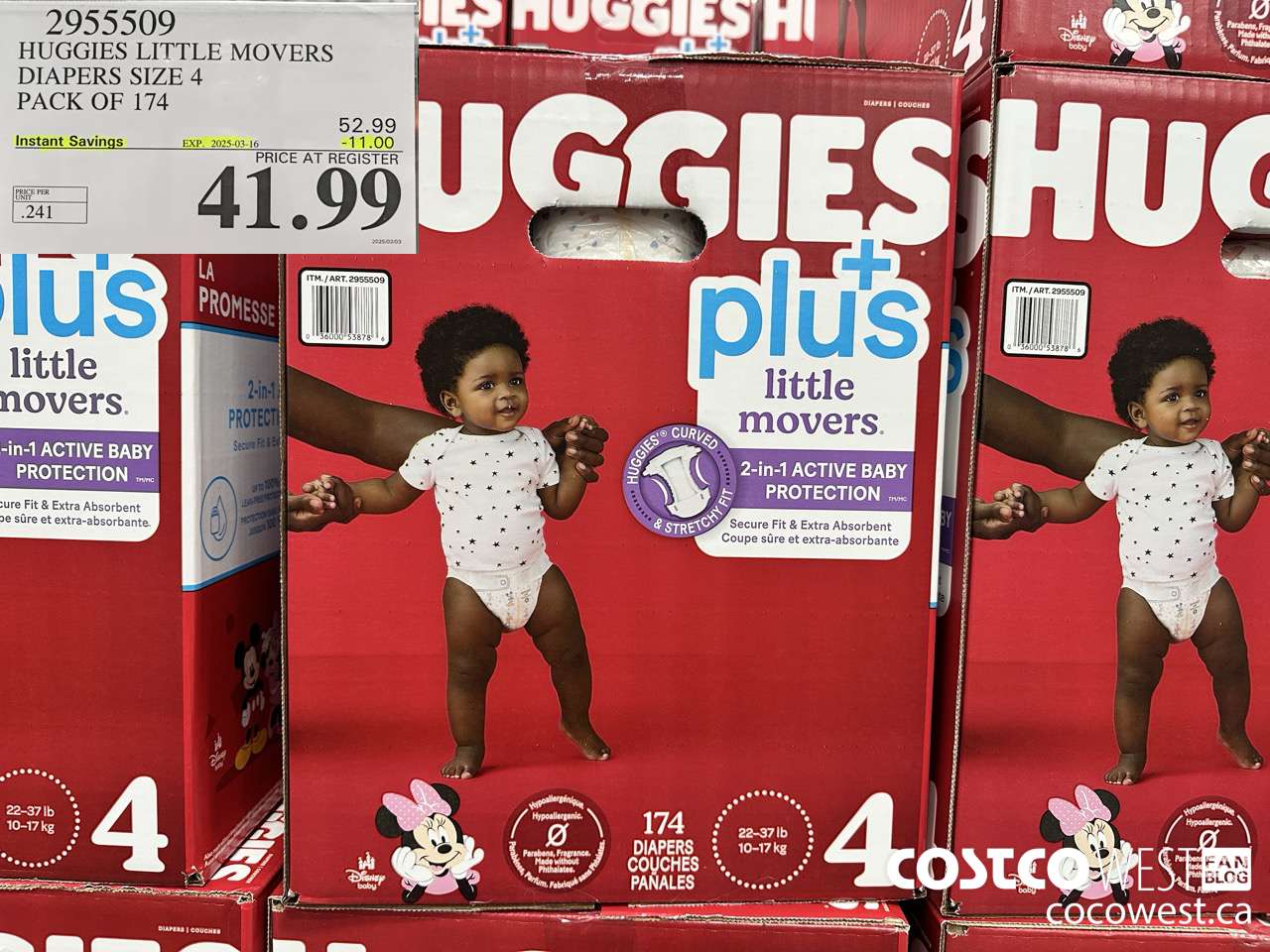 2955509 HUGGIES LITTLE MOVERS DIAPERS SIZE 4 PACK OF 174 ($11.00 INSTANT SAVINGS EXPIRES ON 2025-03-16) $41.99