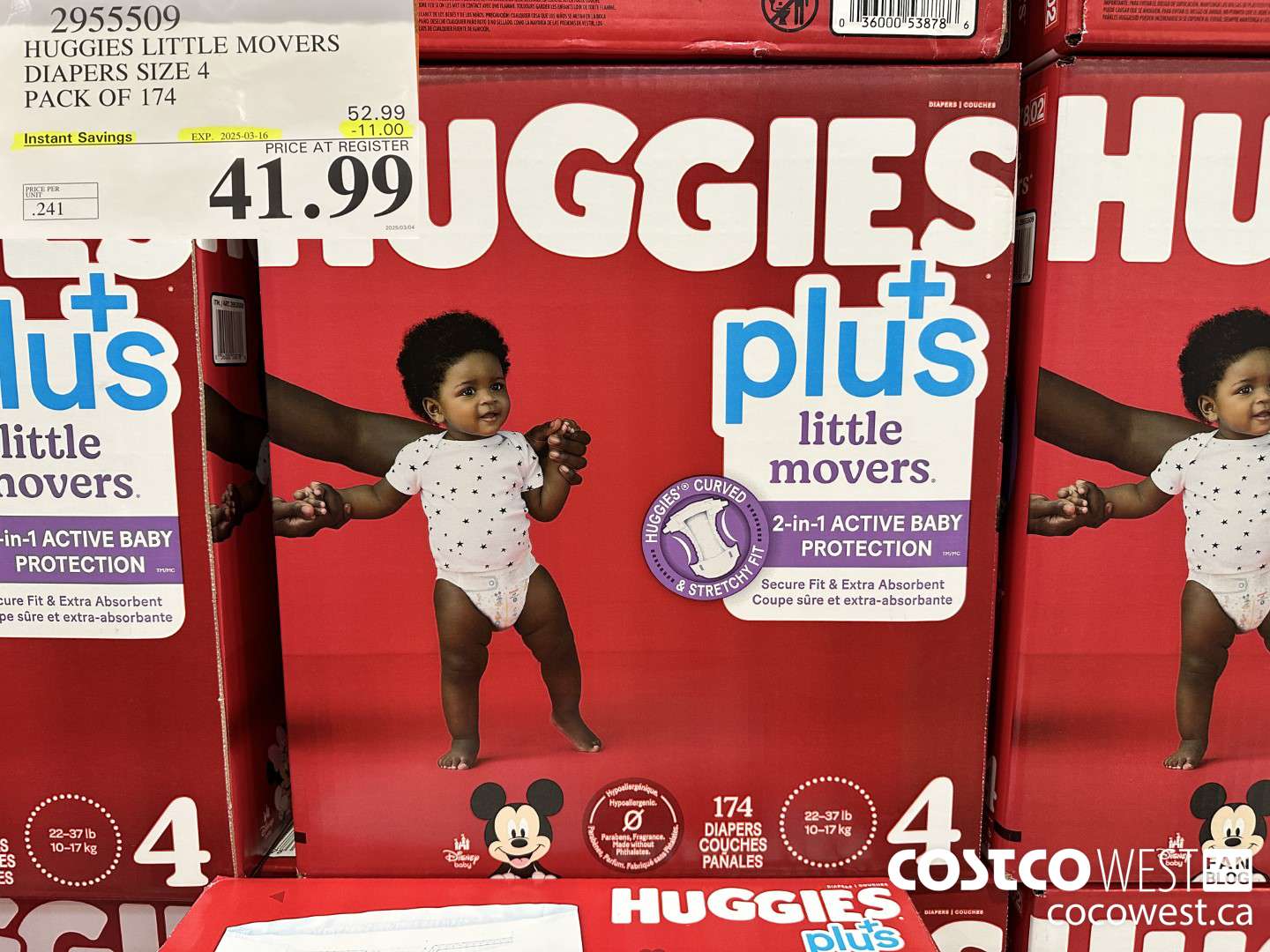 2955509 HUGGIES LITTLE MOVERS DIAPERS SIZE 4 PACK OF 174 ($11.00 INSTANT SAVINGS EXPIRES ON 2025-03-16) $41.99