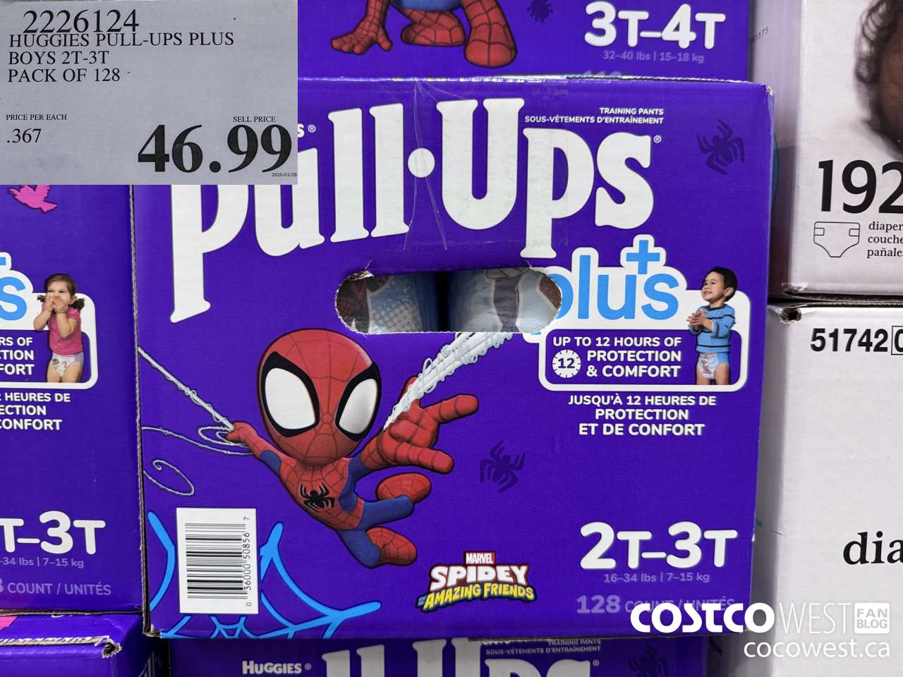 2226124 HUGGIES PULL-UPS PLUS BOYS 2T-3T PACK OF 128 $46.99