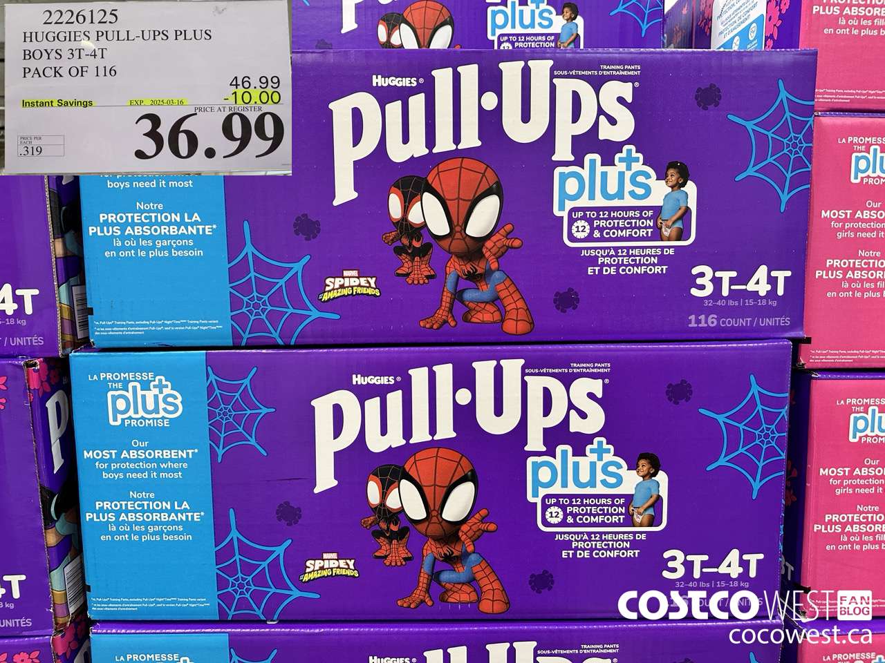 2226125 HUGGIES PULL-UPS PLUS BOYS 3T-4T PACK OF 116 ($10.00 INSTANT SAVINGS EXPIRES ON 2025-03-16) $36.99