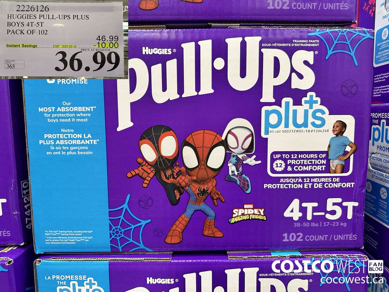 2226126 HUGGIES PULL-UPS PLUS BOYS 4T-5T PACK OF 102 ($10.00 INSTANT SAVINGS EXPIRES ON 2025-03-16) $36.99