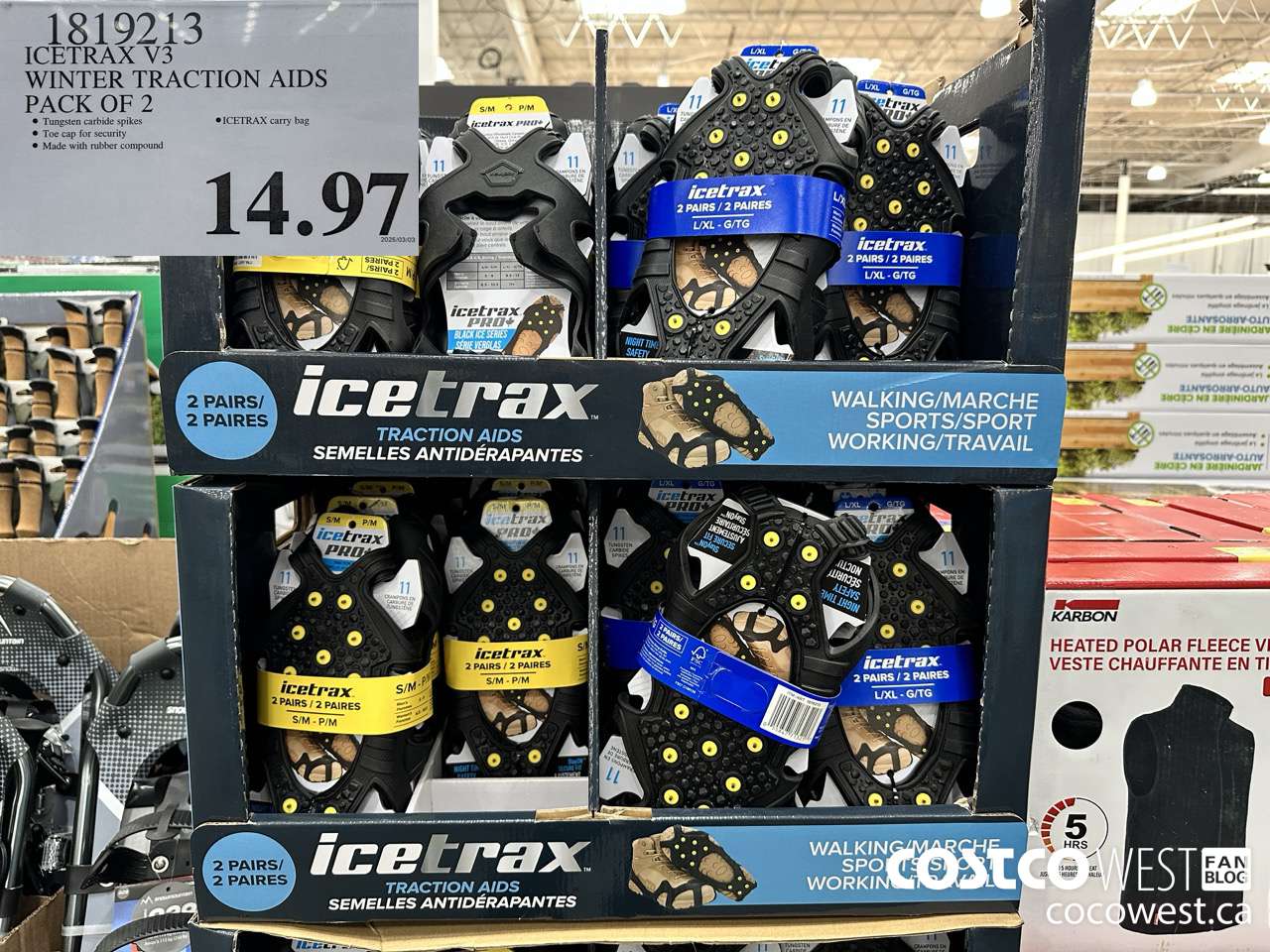 1819213 ICETRAX V3 WINTER TRACTION AIDS PACK OF 2 $14.97
