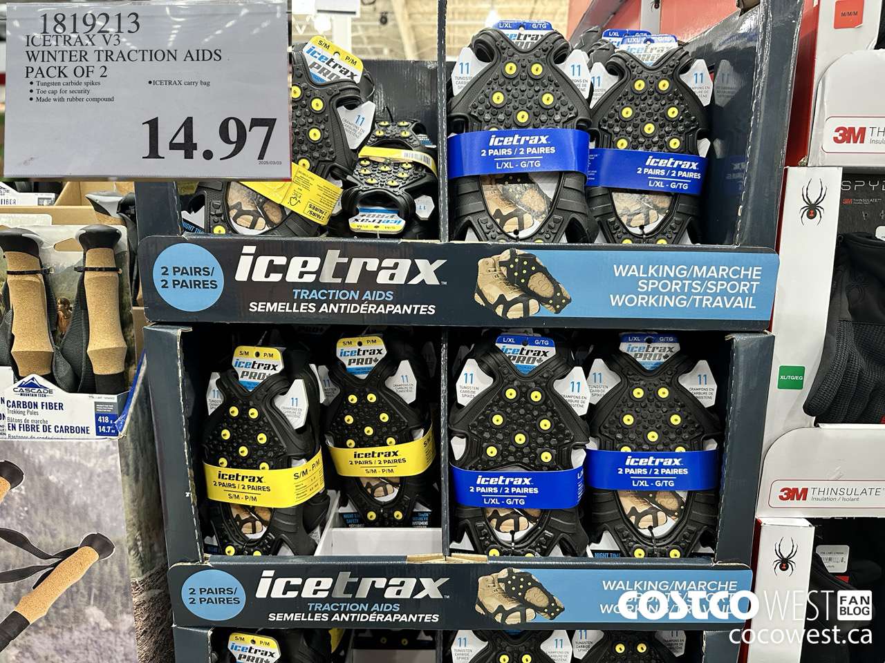 1819213 ICETRAX V3 WINTER TRACTION AIDS PACK OF 2 $14.97