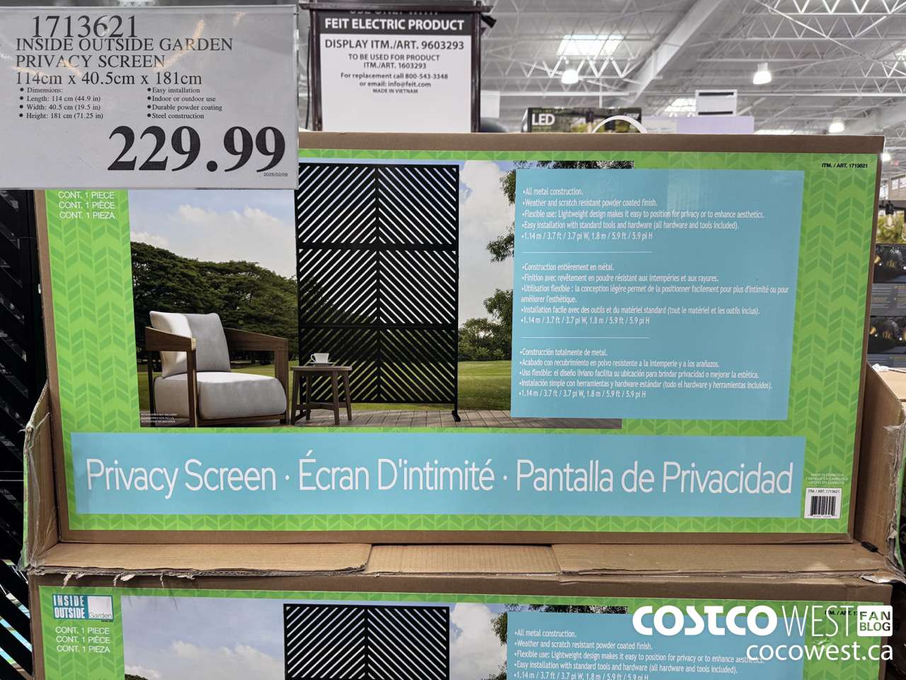 1713621 INSIDE OUTSIDE GARDEN PRIVACY SCREEN 1 PC $229.99