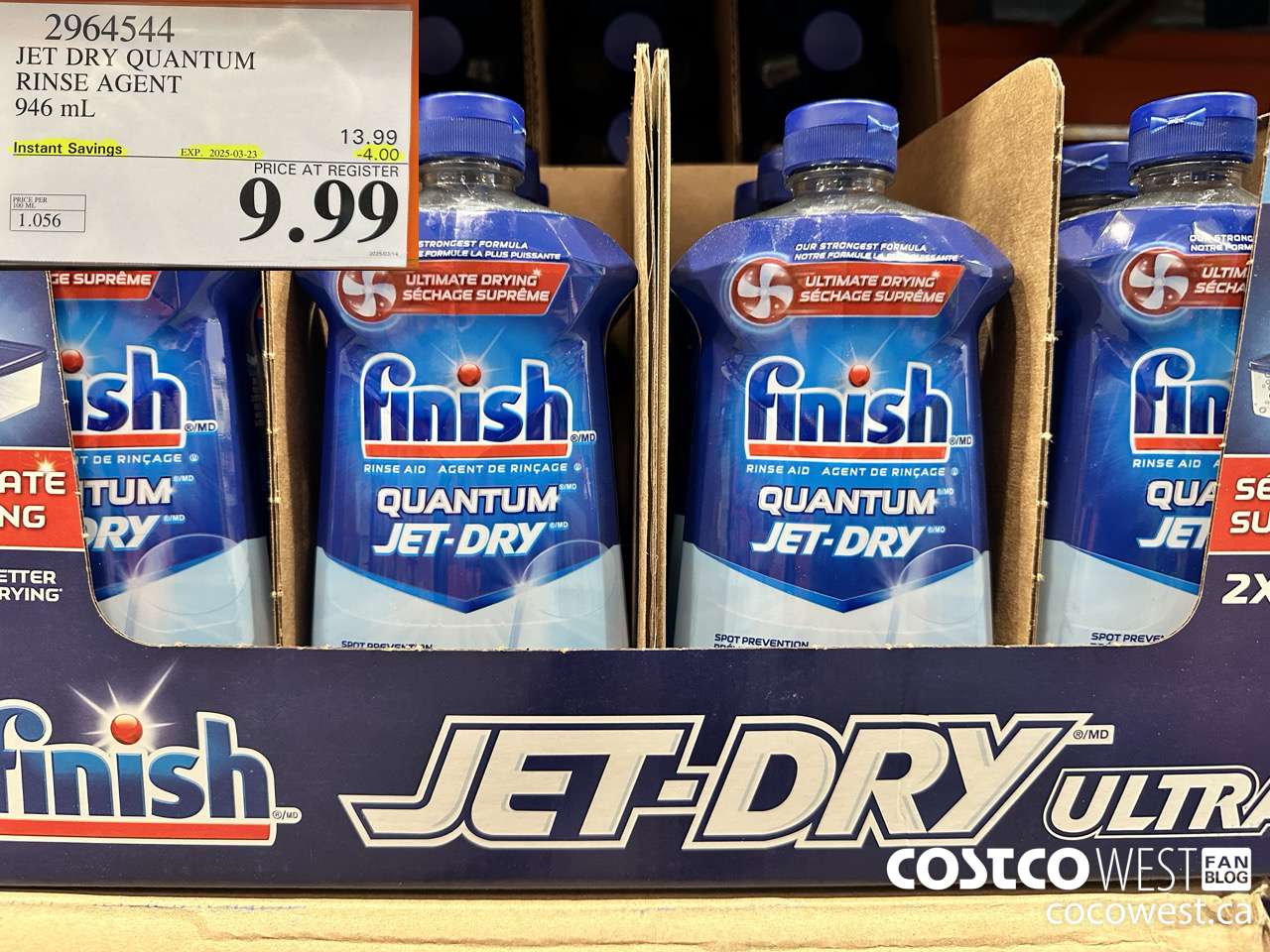 2964544 JET DRY ULTRA RINSE AGENT 946 mL ($4.00 INSTANT SAVINGS EXPIRES ON 2025-03-16) $9.99