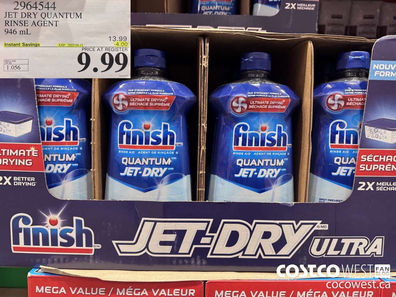 2964544 JET DRY ULTRA RINSE AGENT 946 mL ($4.00 INSTANT SAVINGS EXPIRES ON 2025-04-13) $9.99