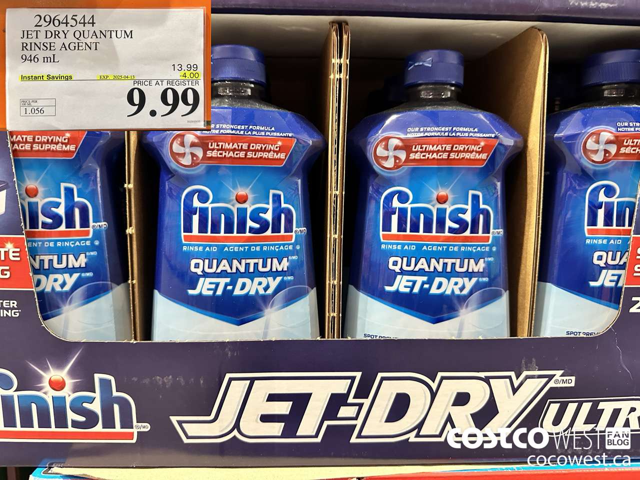 2964544 JET DRY ULTRA RINSE AGENT 946 mL ($4.00 INSTANT SAVINGS EXPIRES ON 2025-04-13) $9.99