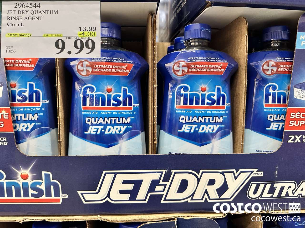 2964544 JET DRY ULTRA RINSE AGENT 946 mL ($4.00 INSTANT SAVINGS EXPIRES ON 2025-04-13) $9.99