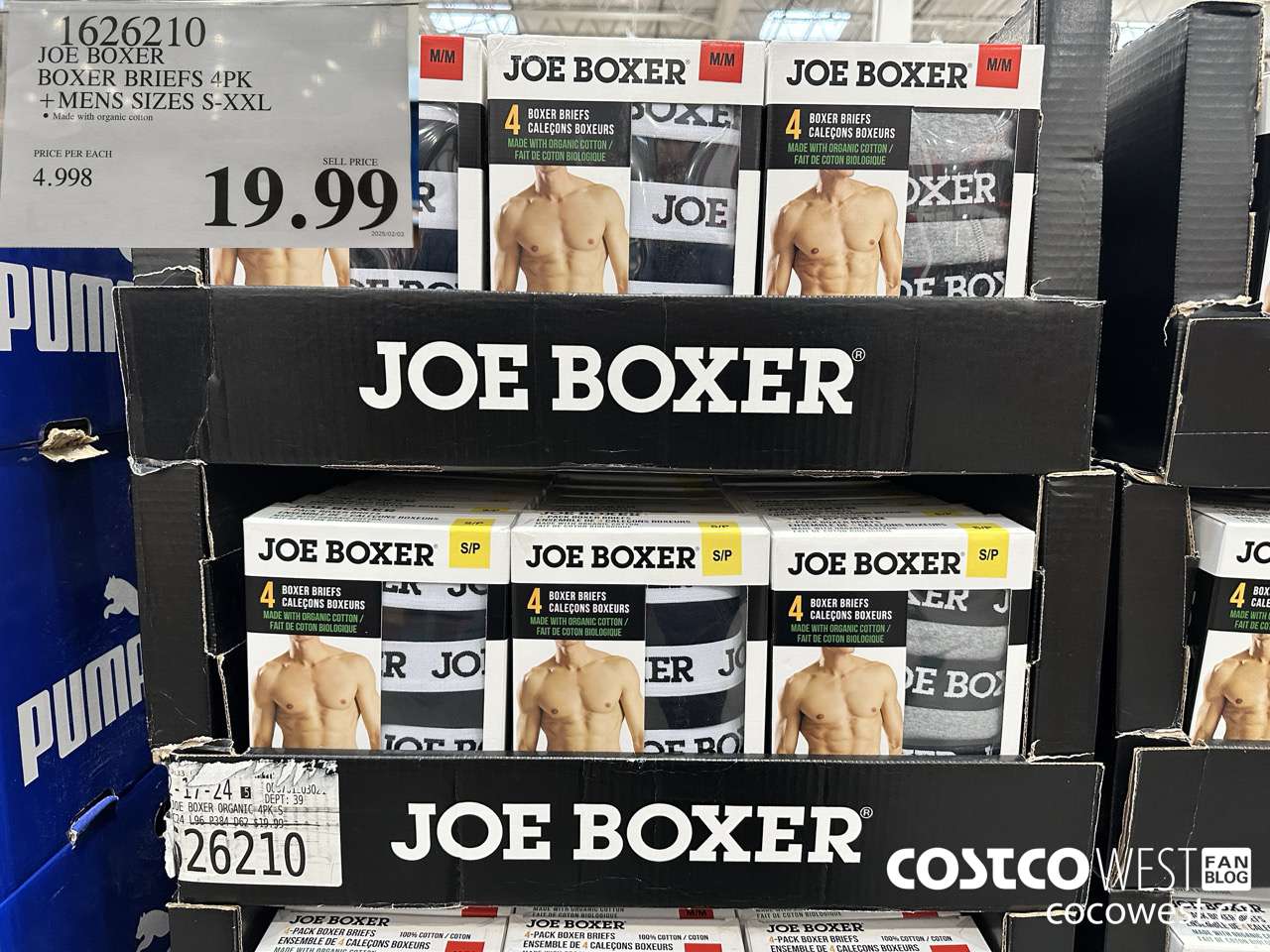 1626210 JOE BOXER BOXER BRIEFS 4PK MENS SIZES S-XXL $19.99