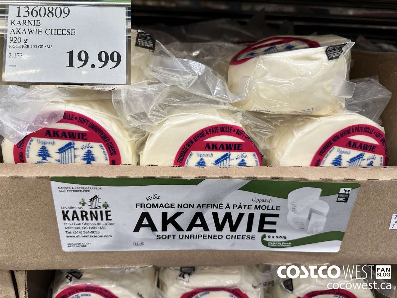 1360809 KARNIE AKAWIE CHEESE 920G $19.99