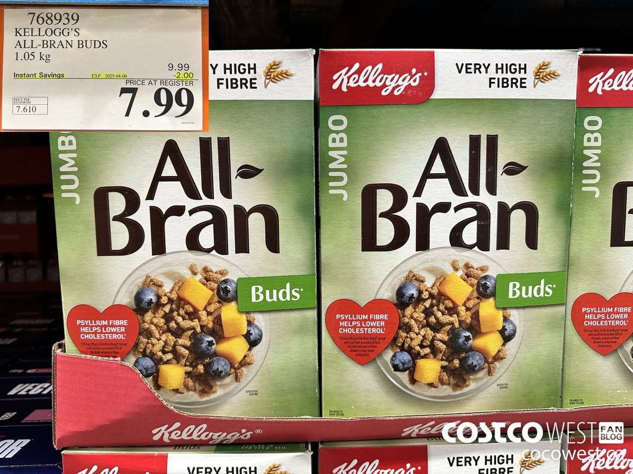768939 KELLOGG'S ALL-BRAN BUDS 1050 G ($2.00 INSTANT SAVINGS EXPIRES ON 2025-04-06) $7.99