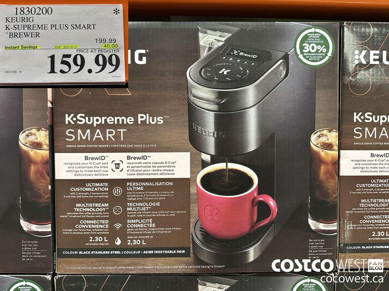 1830200 KEURIG K-SUPREME PLUS SMART BREWER ($40.00 INSTANT SAVINGS EXPIRES ON 2025-03-23) $159.99