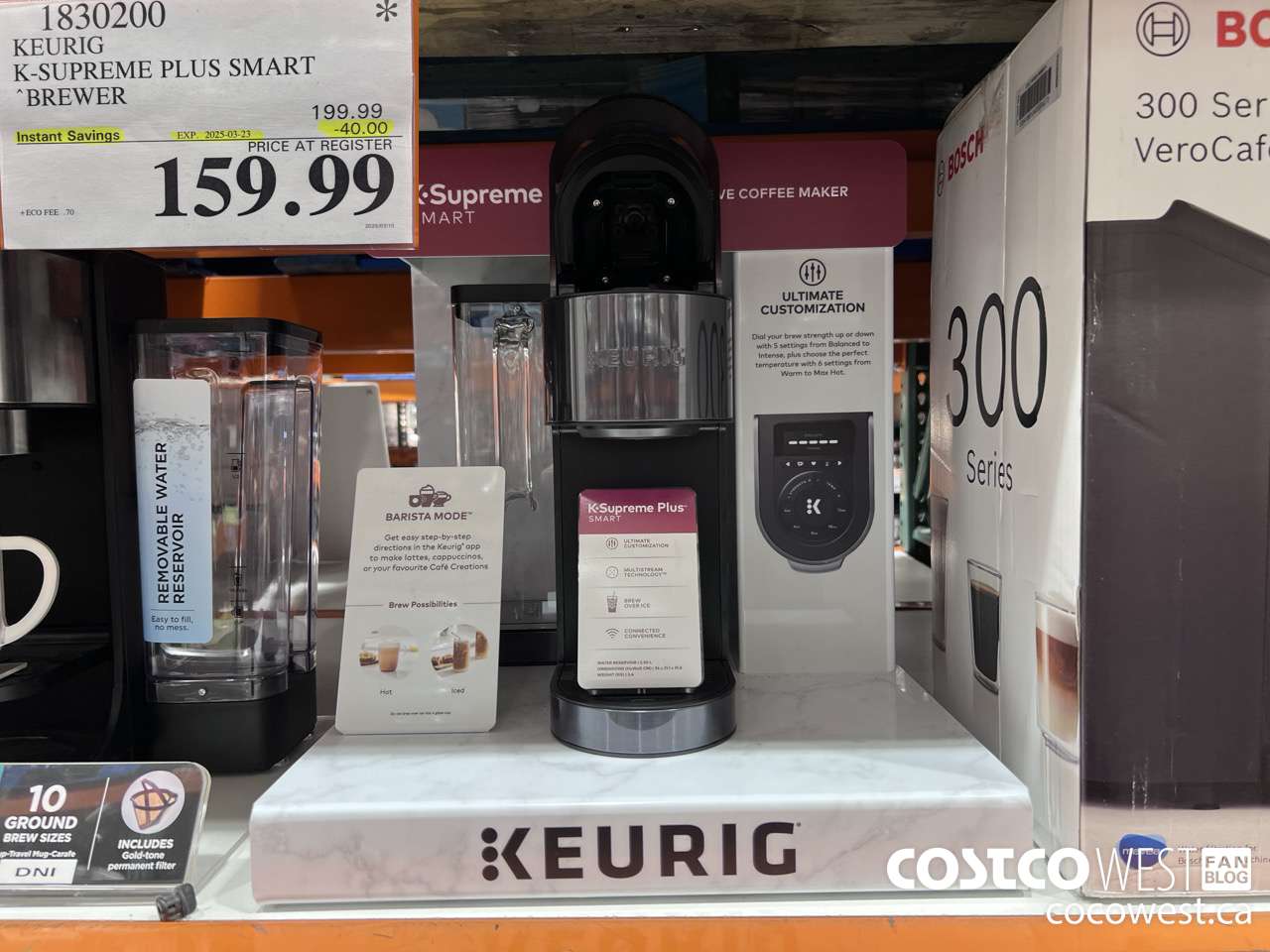 1830200 KEURIG K-SUPREME PLUS SMART BREWER ($40.00 INSTANT SAVINGS EXPIRES ON 2025-03-23) $159.99